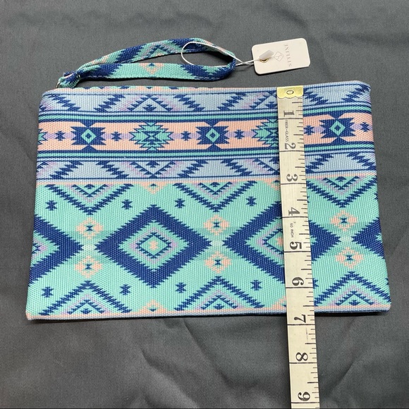 Styline Large Light Sunset like Multi-Colored Wristlet Makeup Bag Wallet Pouch - Picture 5 of 6